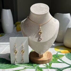 Boho Bridal Jewelry Set, Citrine Set, Bridgerton Jewelry, Victorian, Romantic